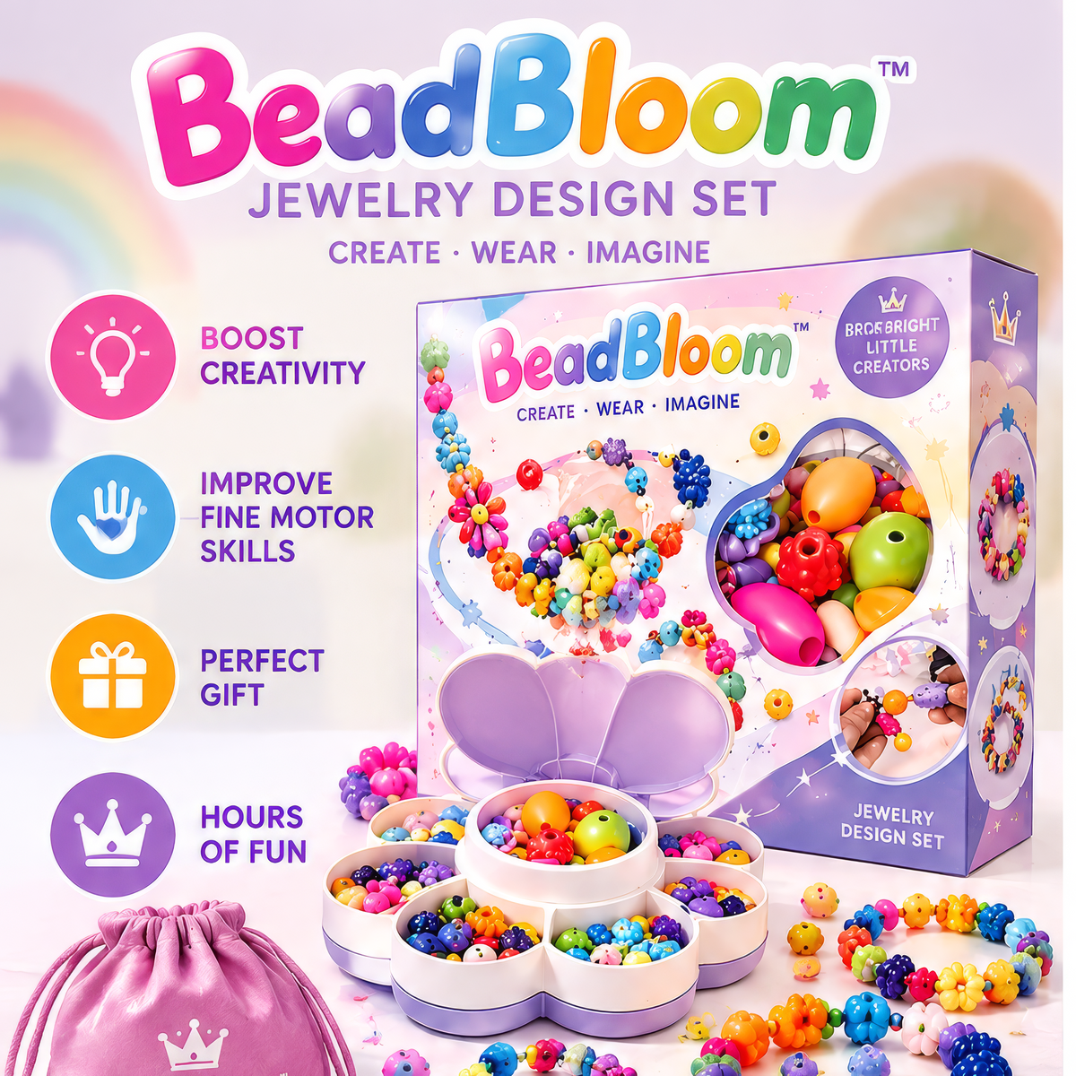FUNMODO® Colorful Bead Jewelry Making Kit for Kids