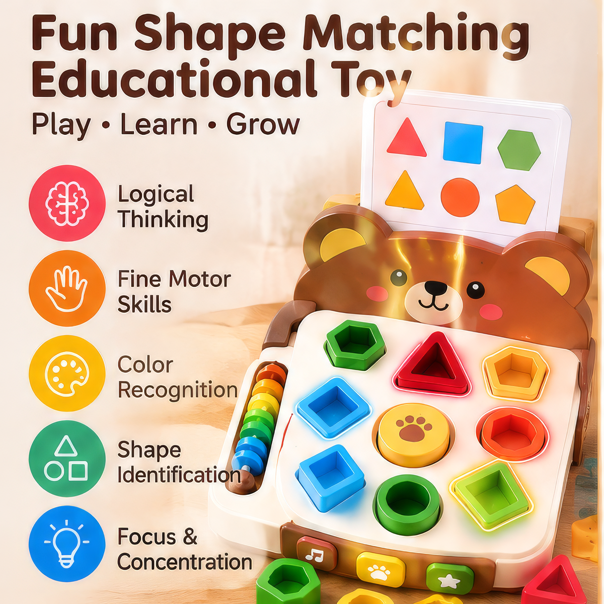 FUNMODO® Interactive Shape Matching & Sorting Learning Toy