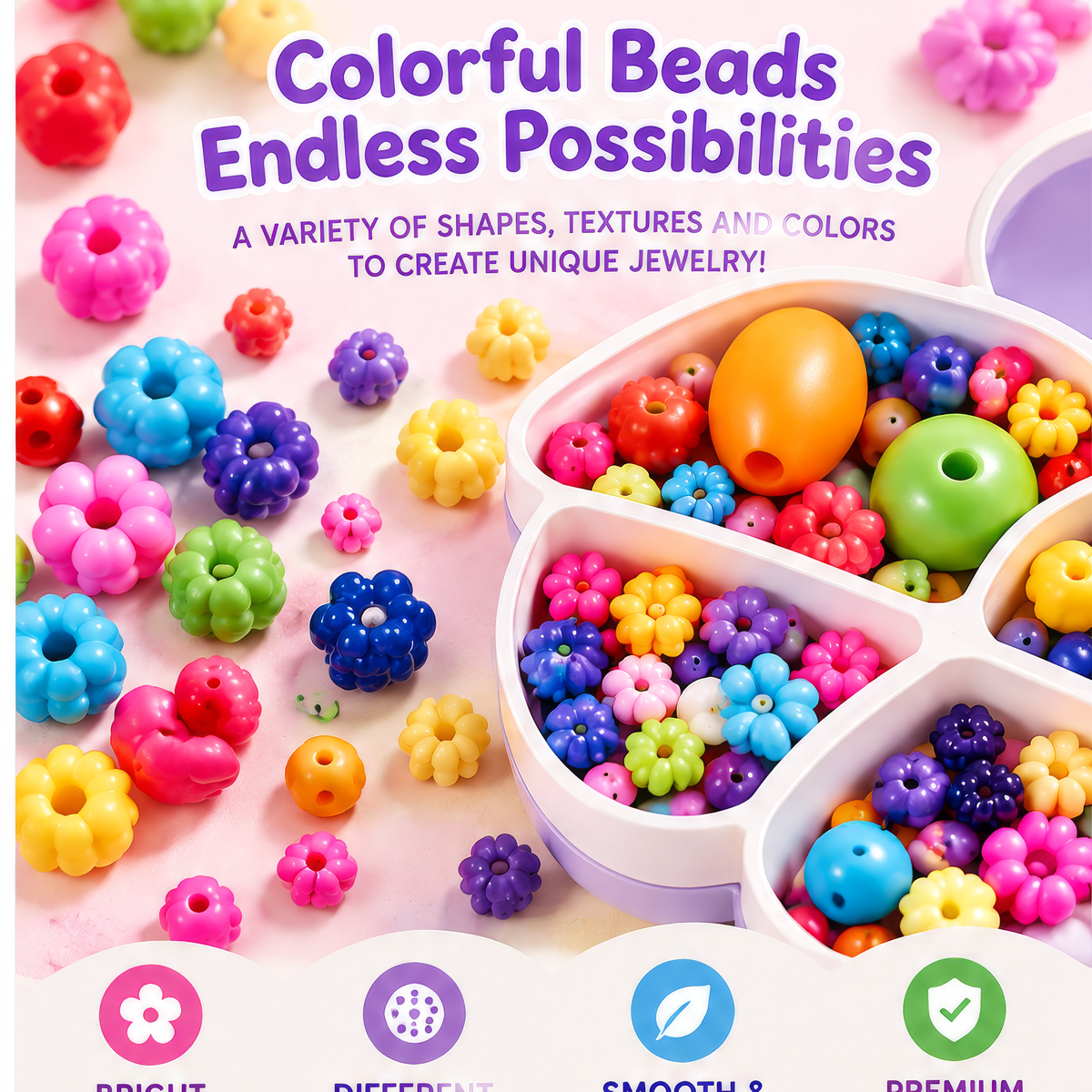 FUNMODO® Colorful Bead Jewelry Making Kit for Kids