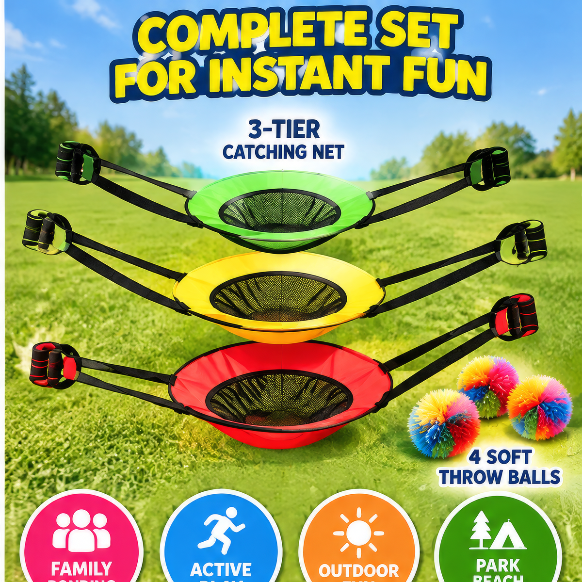 FUNMODO® Storm Catch Team Toss Outdoor Game for Kids