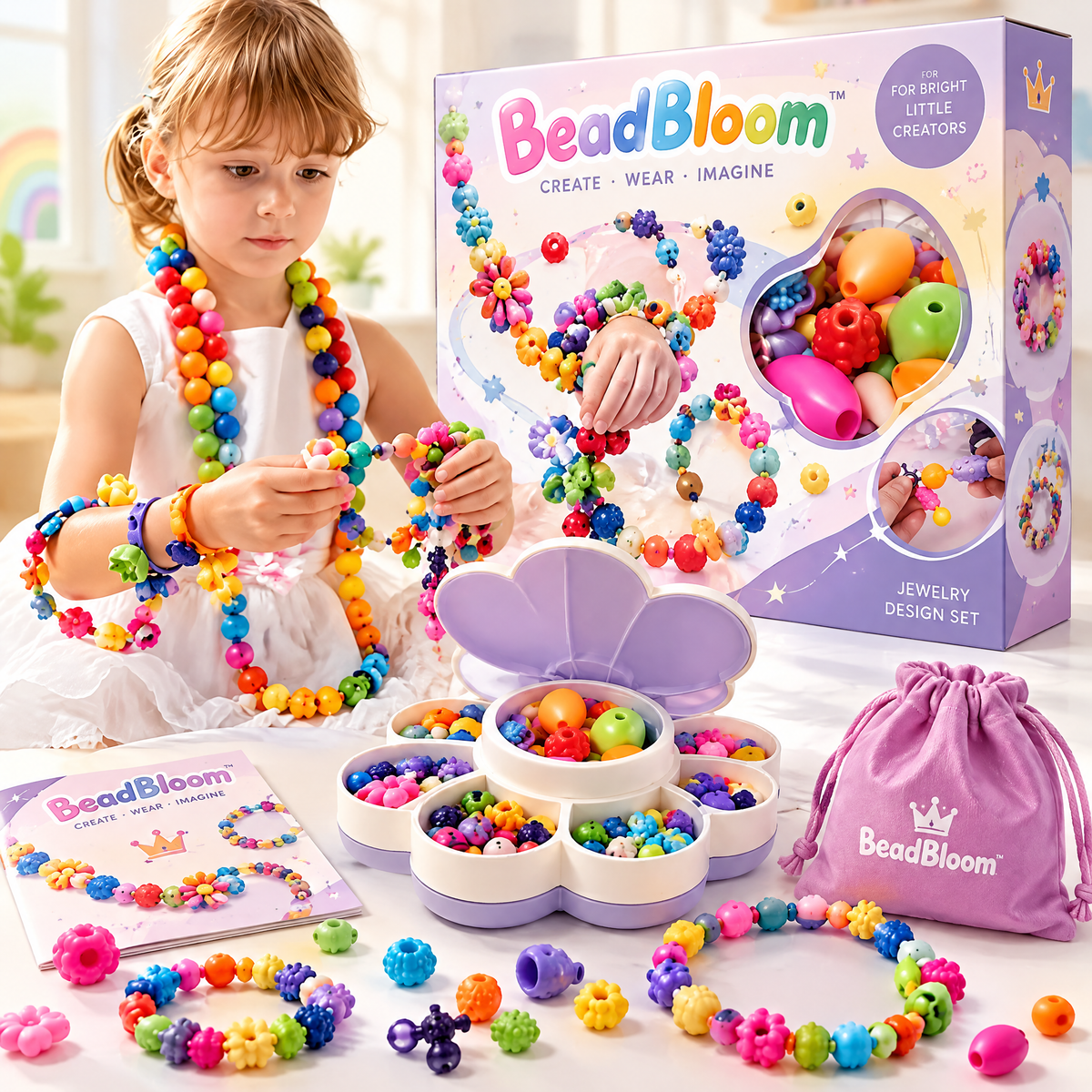 FUNMODO® Colorful Bead Jewelry Making Kit for Kids
