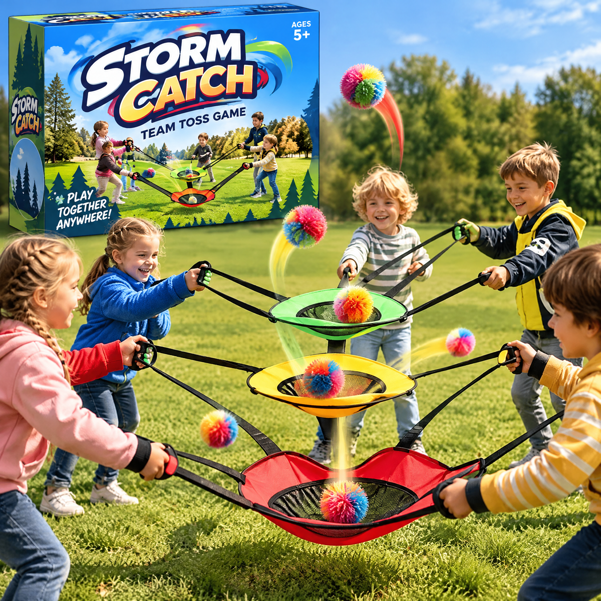 FUNMODO® Storm Catch Team Toss Outdoor Game for Kids