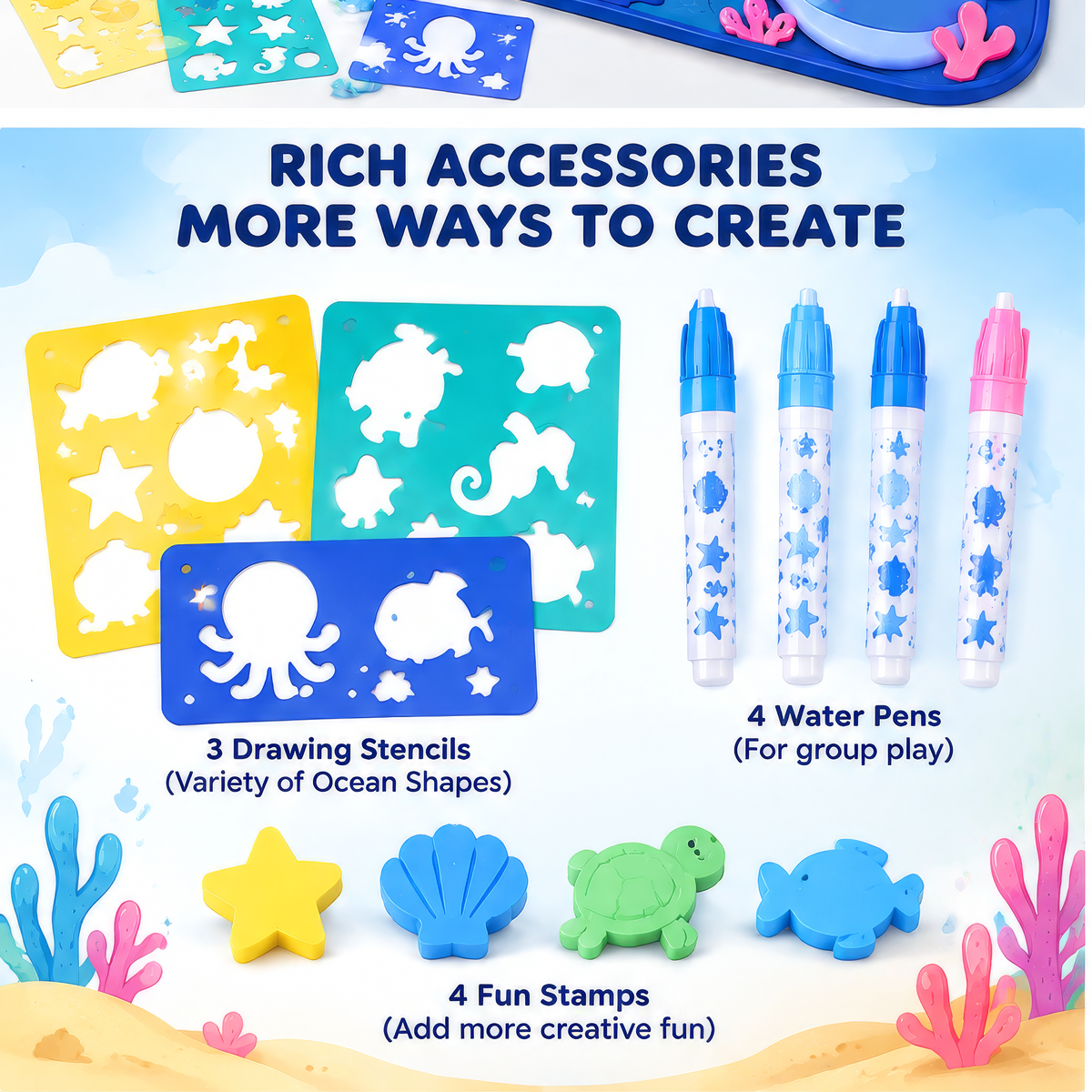 FUNMODO® Aqua Magic Reusable Water Drawing Mat for Kids