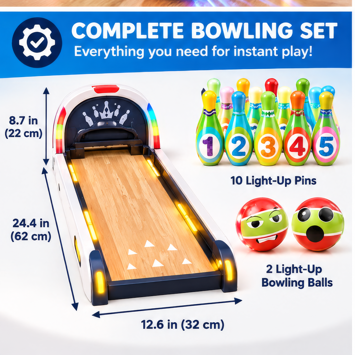 FUNMODO® Smart Bowling Light-Up Game Set for Kids