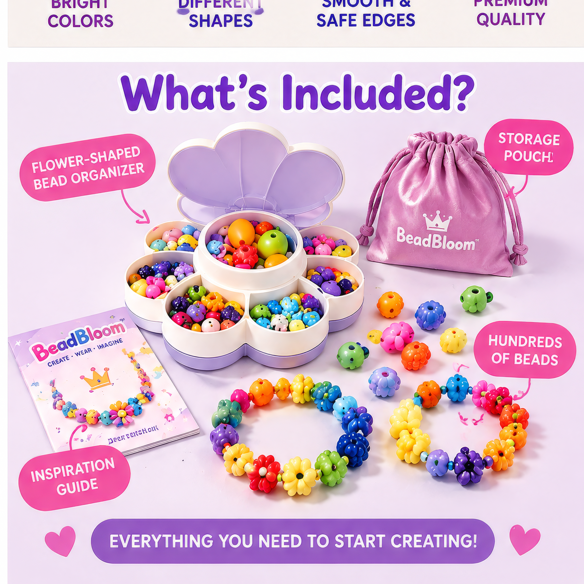 FUNMODO® Colorful Bead Jewelry Making Kit for Kids