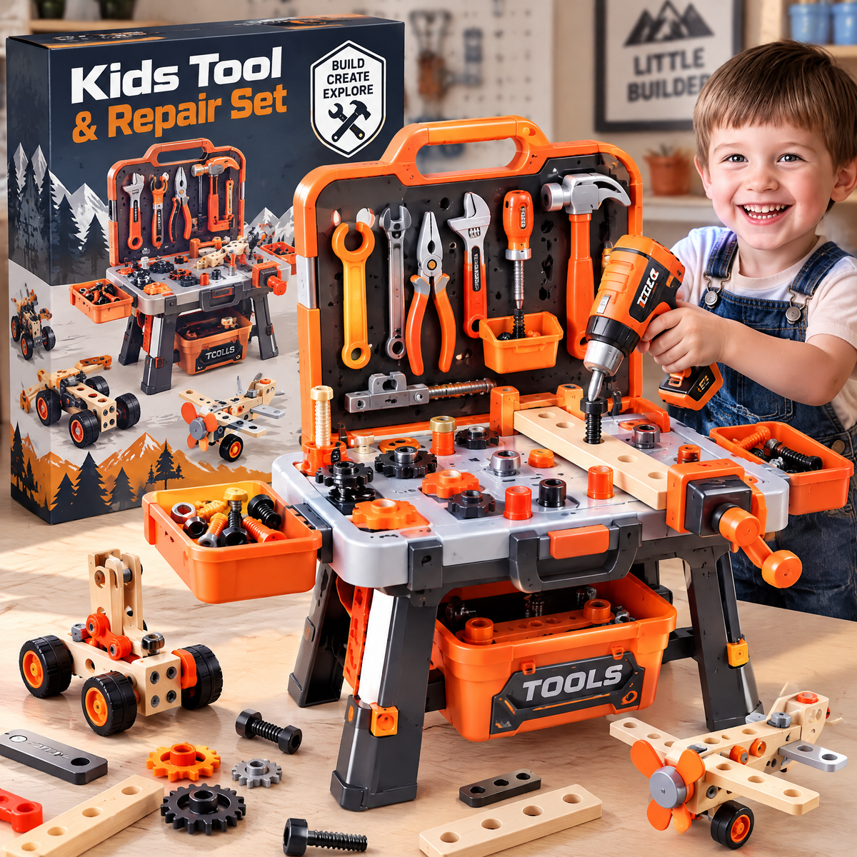 FUNMODO® Kids Tool & Repair Workbench Set